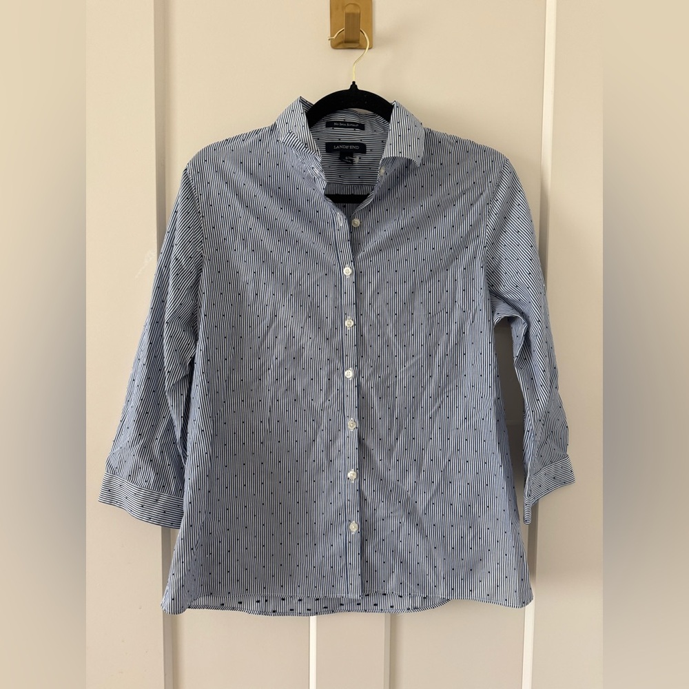 Lands end size 6 no iron supima button up shirt size 6